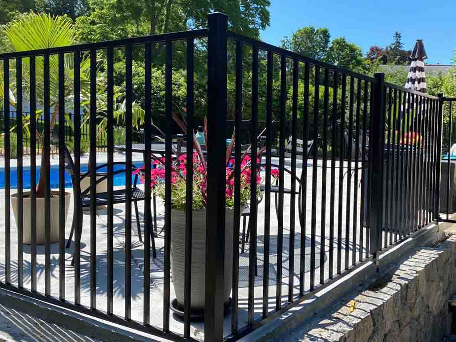 Southeastern Massachusetts ornamental steel fence installation for the Southeastern Massachusetts area.