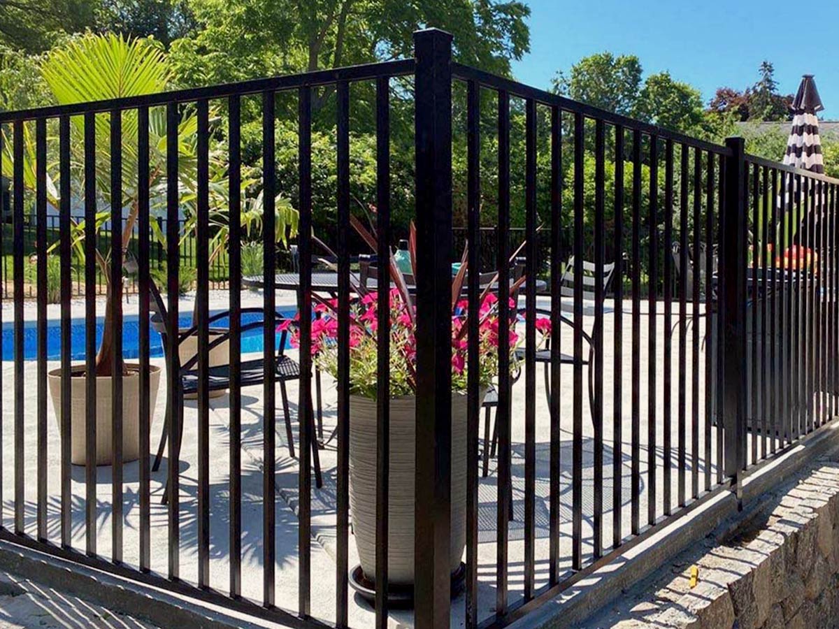 Ornamental Steel pool fencing in Kingston Massachusetts