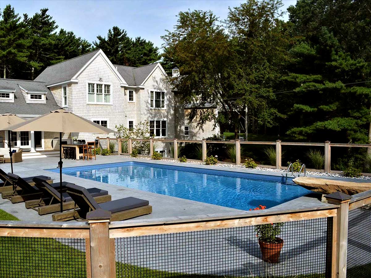 Specialty welded-wire-cedar-framed fencing in Kingston Massachusetts