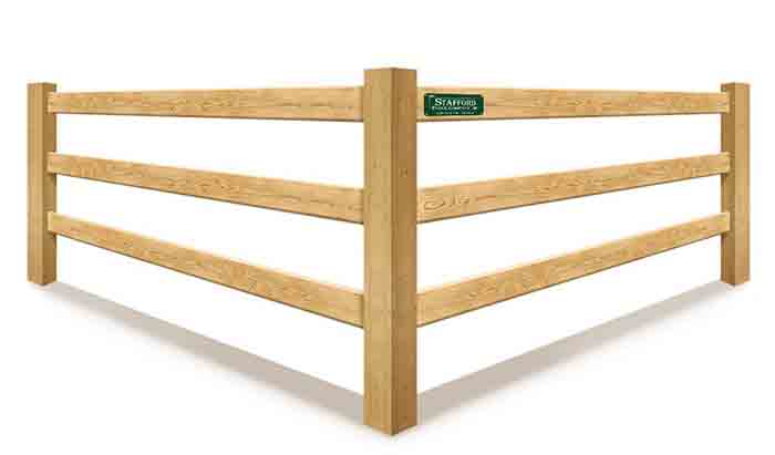 Southeastern Massachusetts 3-rail Post and Board Wood Fence Contractor