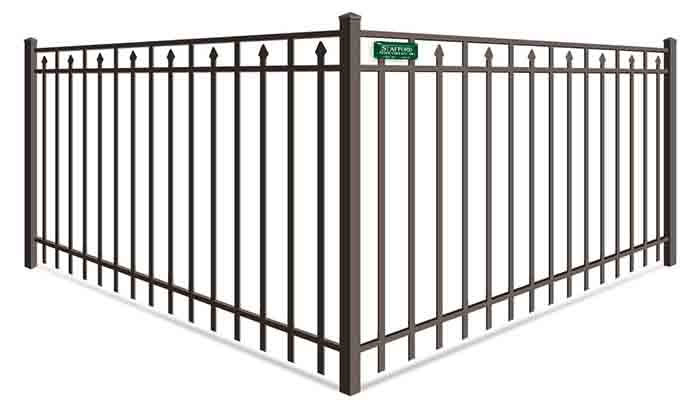 Covered Spear Top Aluminum Fence with Extended Bottom Installation in Southeastern Massachusetts