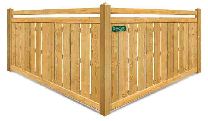 Southeastern Massachusetts Double Top Rail Semi-Privacy Stockade Wood Fence Company
