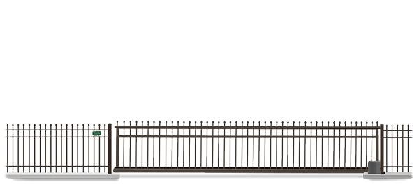 Automated Metal Vertical Pivot gate  in closed position